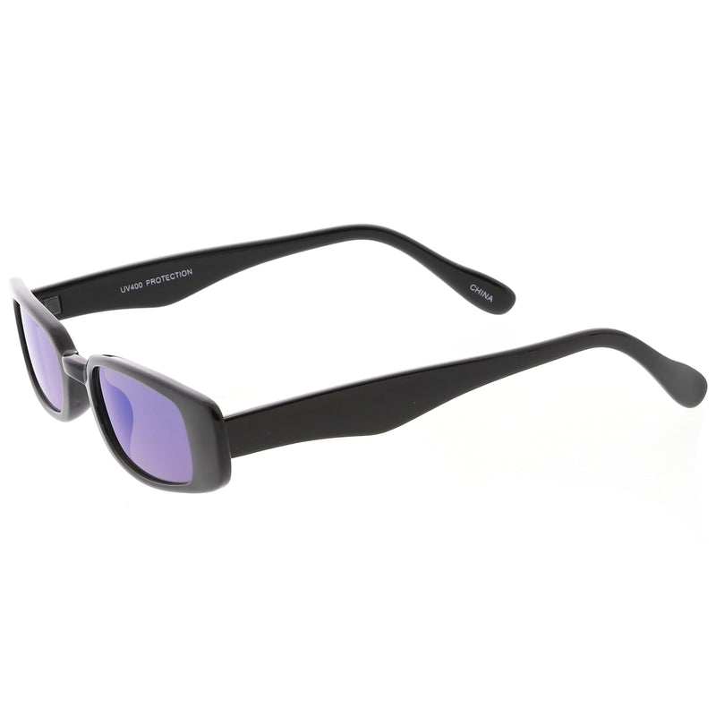 zeroUV Retro 1990's Thin Rectangular Mirrored Lens Sunglasses C548 Sunglasses