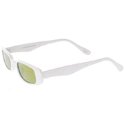 zeroUV Retro 1990's Thin Rectangular Mirrored Lens Sunglasses C548 Sunglasses