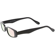 zeroUV Retro 1990's Thin Rectangular Mirrored Lens Sunglasses C548 Sunglasses