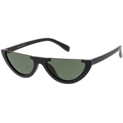 zeroUV Retro 90's Flat Top Moon Shape Cat Eye Sunglasses C569 Sunglasses