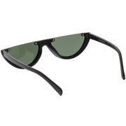 zeroUV Retro 90's Flat Top Moon Shape Cat Eye Sunglasses C569 Sunglasses