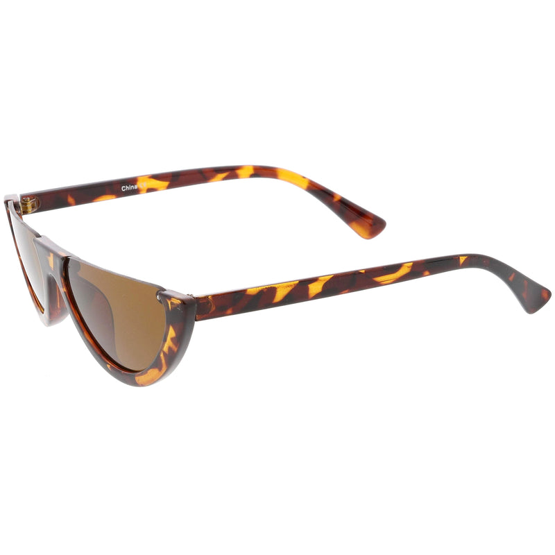 zeroUV Retro 90's Flat Top Moon Shape Cat Eye Sunglasses C569 Sunglasses