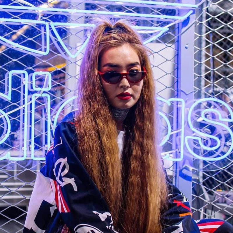 zeroUV Retro 90's Flat Top Moon Shape Cat Eye Sunglasses C569 Sunglasses