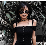 zeroUV Women's Fashion Retro Triangle Cat Eye Sunglasses C570 Sunglasses