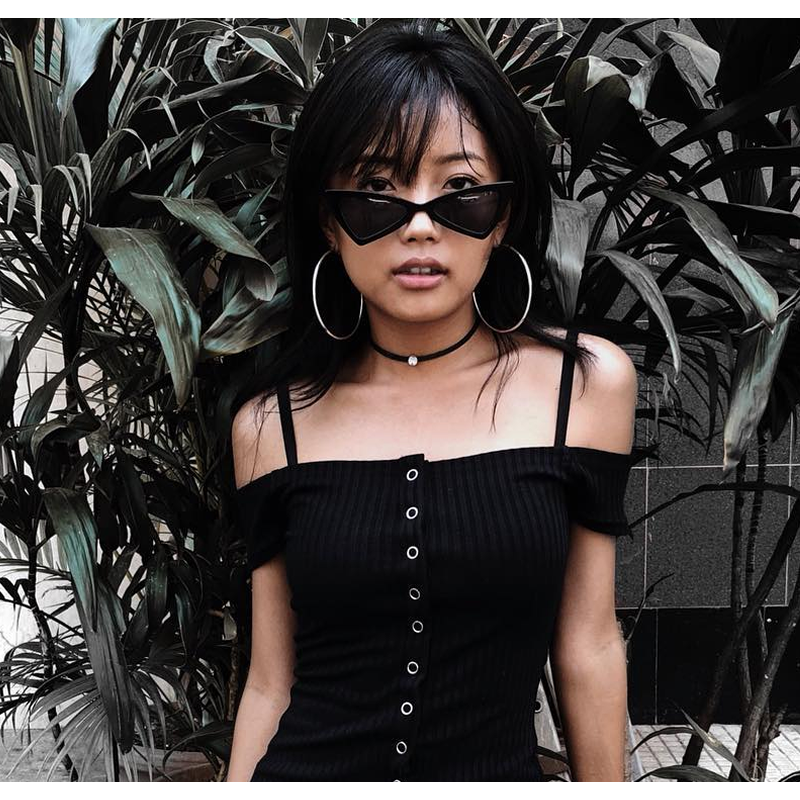 zeroUV Women's Fashion Retro Triangle Cat Eye Sunglasses C570 Sunglasses