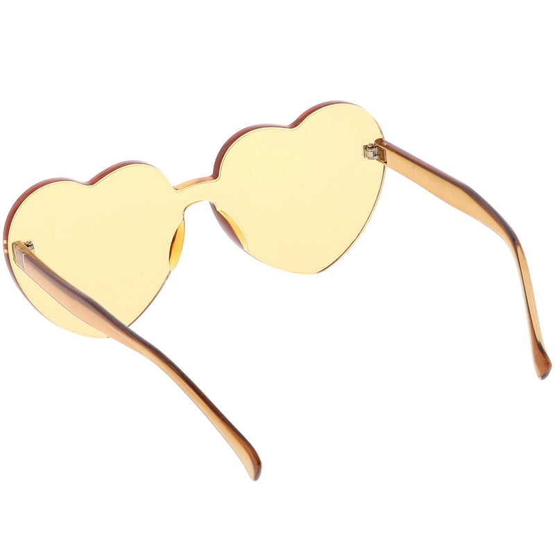 zeroUV Women's Heart Shape Color Tone Monoblock Sunglasses C578 Sunglasses
