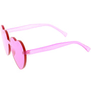 zeroUV Women's Heart Shape Color Tone Monoblock Sunglasses C578 Sunglasses