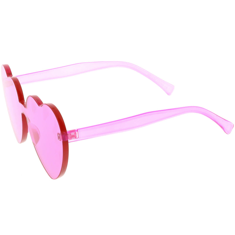 zeroUV Women's Heart Shape Color Tone Monoblock Sunglasses C578 Sunglasses