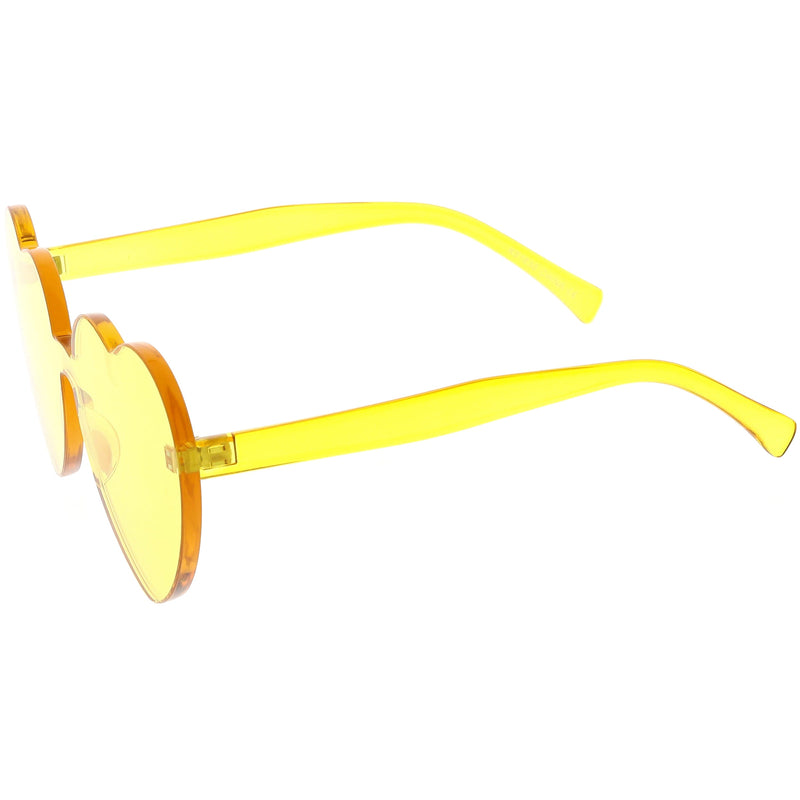 zeroUV Women's Heart Shape Color Tone Monoblock Sunglasses C578 Sunglasses