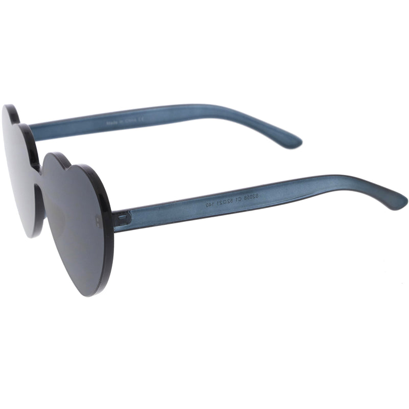 zeroUV Women's Heart Shape Color Tone Monoblock Sunglasses C578 Sunglasses