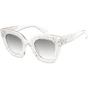 zeroUV Women's Trendy Star Rhinestone Horned Rim Sunglasses C579 Sunglasses