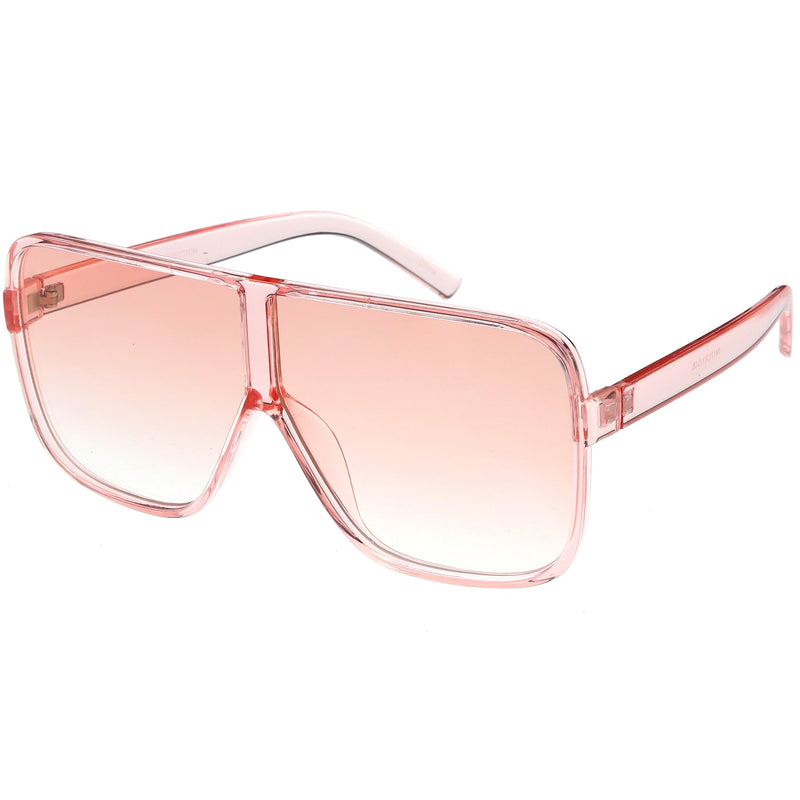 zeroUV Oversize Festival Flat Top Translucent Color Tone Sunglasses C582 Sunglasses