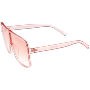 zeroUV Oversize Festival Flat Top Translucent Color Tone Sunglasses C582 Sunglasses