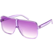 zeroUV Oversize Festival Flat Top Translucent Color Tone Sunglasses C582 Sunglasses