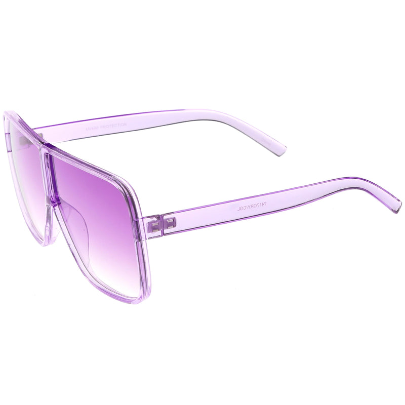 zeroUV Oversize Festival Flat Top Translucent Color Tone Sunglasses C582 Sunglasses