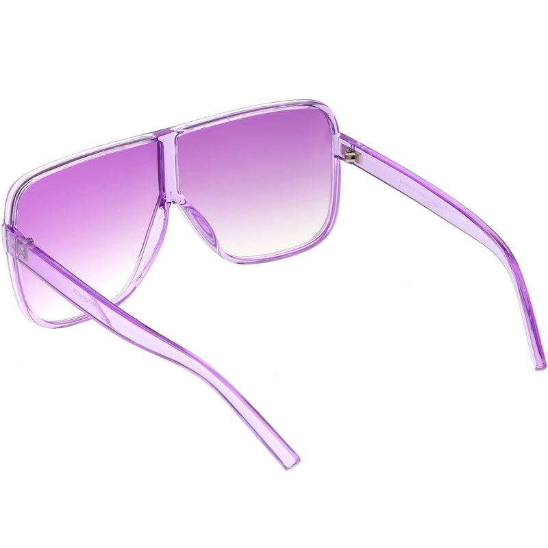 zeroUV Oversize Festival Flat Top Translucent Color Tone Sunglasses C582 Sunglasses