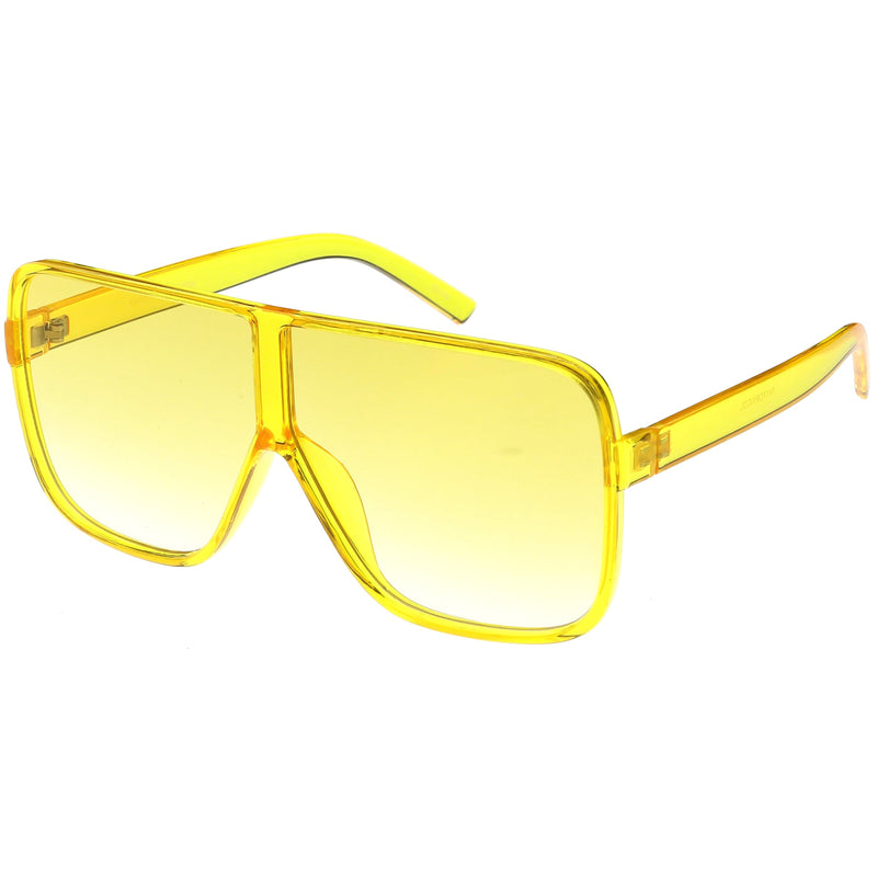 zeroUV Oversize Festival Flat Top Translucent Color Tone Sunglasses C582 Sunglasses