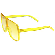zeroUV Oversize Festival Flat Top Translucent Color Tone Sunglasses C582 Sunglasses