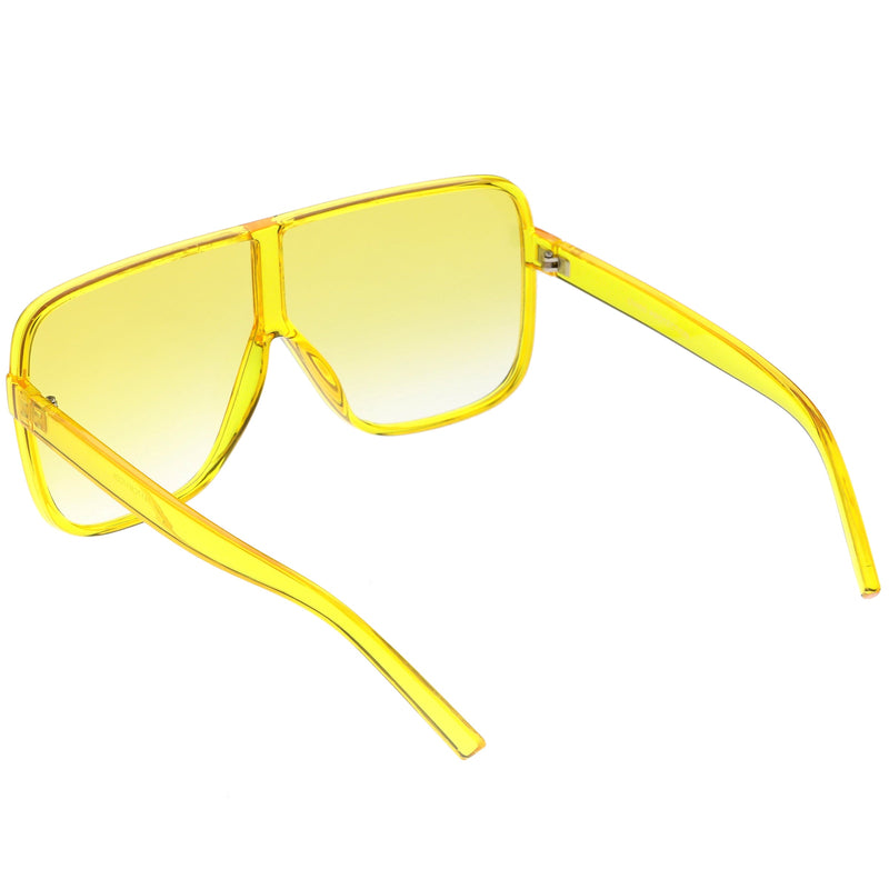 zeroUV Oversize Festival Flat Top Translucent Color Tone Sunglasses C582 Sunglasses