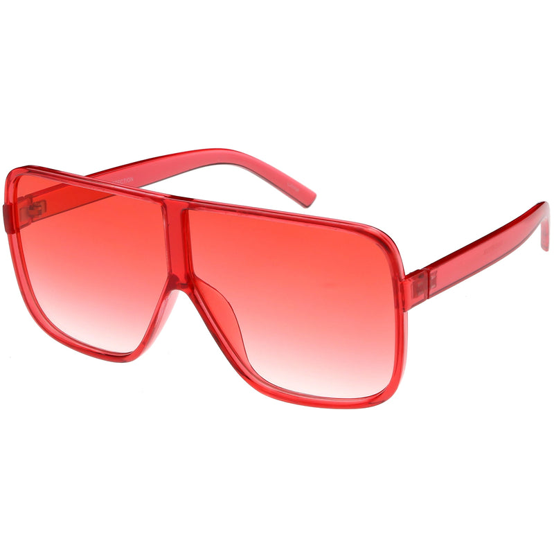 zeroUV Oversize Festival Flat Top Translucent Color Tone Sunglasses C582 Sunglasses