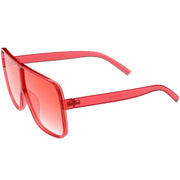 zeroUV Oversize Festival Flat Top Translucent Color Tone Sunglasses C582 Sunglasses