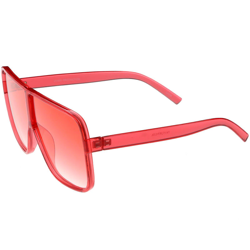 zeroUV Oversize Festival Flat Top Translucent Color Tone Sunglasses C582 Sunglasses