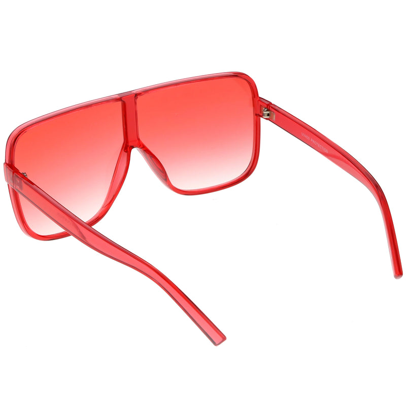 zeroUV Oversize Festival Flat Top Translucent Color Tone Sunglasses C582 Sunglasses