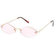 zeroUV 1990's Small Rimless Color Tone Geometric Hexagon Sunglasses C591 Sunglasses