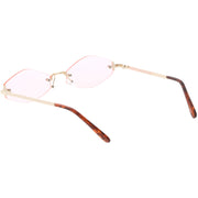 zeroUV 1990's Small Rimless Color Tone Geometric Hexagon Sunglasses C591 Sunglasses