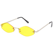 zeroUV 1990's Small Rimless Color Tone Geometric Hexagon Sunglasses C591 Sunglasses