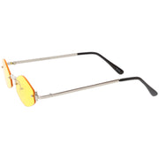 zeroUV 1990's Small Rimless Color Tone Geometric Hexagon Sunglasses C591 Sunglasses