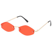 zeroUV 1990's Small Rimless Color Tone Geometric Hexagon Sunglasses C591 Sunglasses