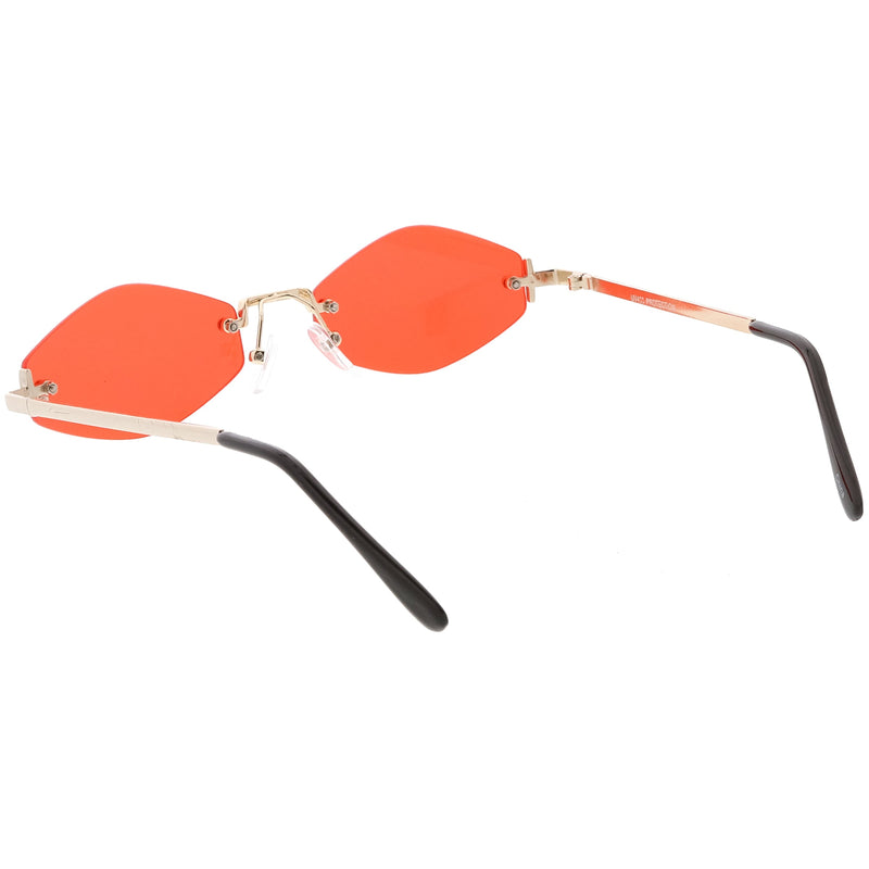 zeroUV 1990's Small Rimless Color Tone Geometric Hexagon Sunglasses C591 Sunglasses