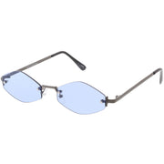 zeroUV 1990's Small Rimless Color Tone Geometric Hexagon Sunglasses C591 Sunglasses