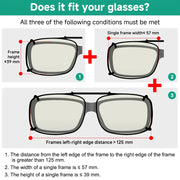 eyekeeper.com Wide Lens Clip on Blue Light Filter Glasses C60 (57MMx39MM) Eyeglasses White Smoke Clear