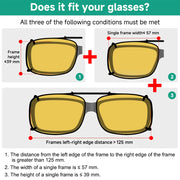 eyekeeper.com 3 Pack Polarized Clip on Night Vision Driving Glasses C60 (57MMx39MM) Sunglasses White Smoke Yellow-3pcs