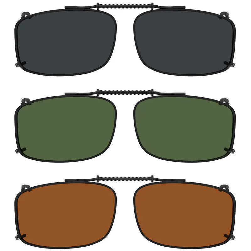 eyekeeper.com 3 Pack Polarized Clip on Sunglasses C61 (56MMx34MM) Sunglasses White Smoke 3 Pairs Mix