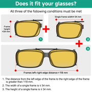 eyekeeper.com Clip on Polarized Night Vision Driving Glasses C63 (54MMx34MM) Sunglasses White Smoke Yellow