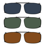 eyekeeper.com 3 Pack Polarized Clip on Sunglasses with Spring Draw Bar C63 (54MMx34MM) Sunglasses White Smoke 3 Pairs Mix,Grey-3pcs,G15-3pcs,Brown-3pcs