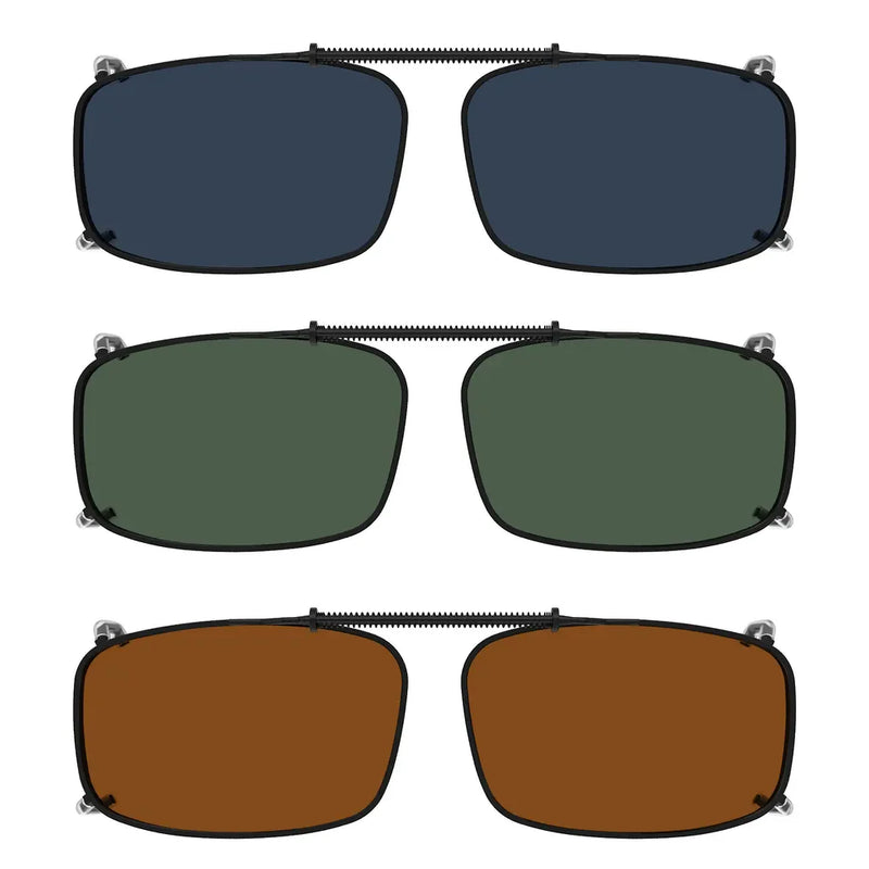 eyekeeper.com 3 Pack Polarized Clip on Sunglasses with Spring Draw Bar C63 (54MMx34MM) Sunglasses White Smoke 3 Pairs Mix