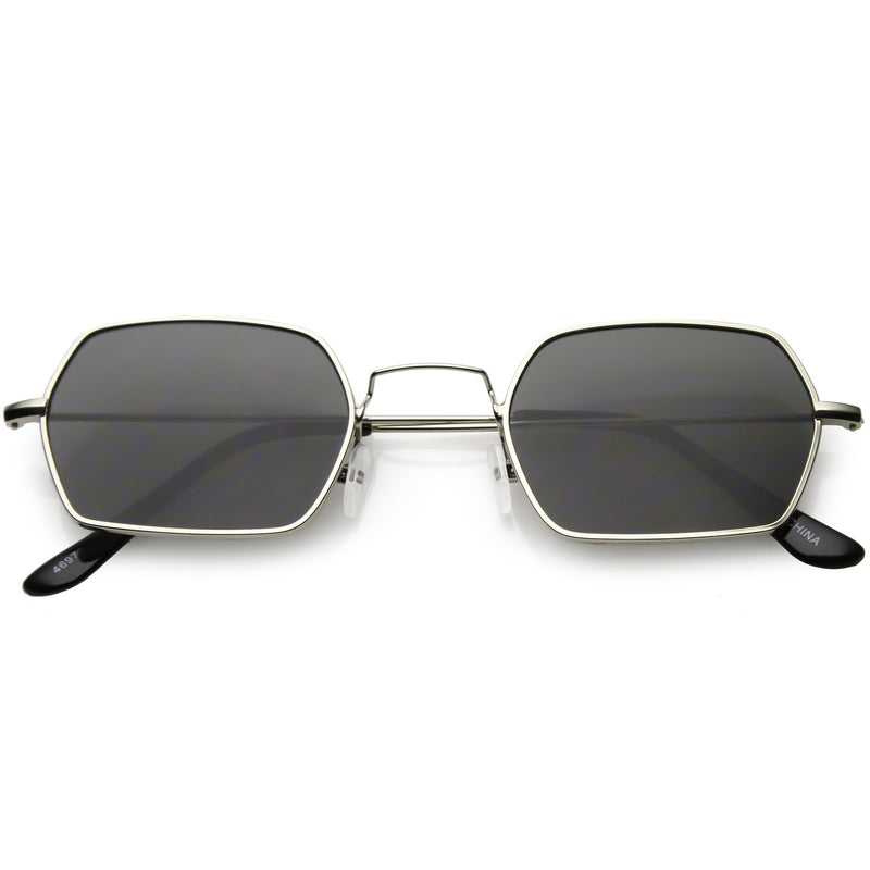 zeroUV Ultra Slim Metal Hexagon Geometric Sunglasses C633 Sunglasses
