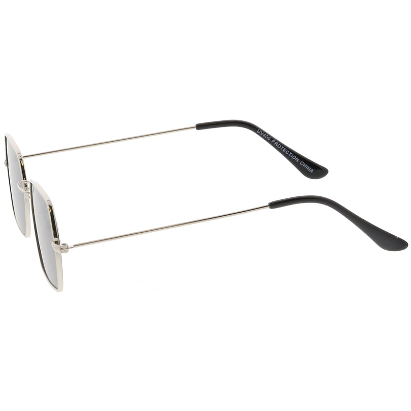 zeroUV Ultra Slim Metal Hexagon Geometric Sunglasses C633 Sunglasses