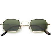 zeroUV Ultra Slim Metal Hexagon Geometric Sunglasses C633 Sunglasses