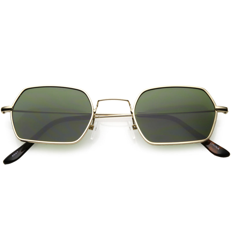 zeroUV Ultra Slim Metal Hexagon Geometric Sunglasses C633 Sunglasses