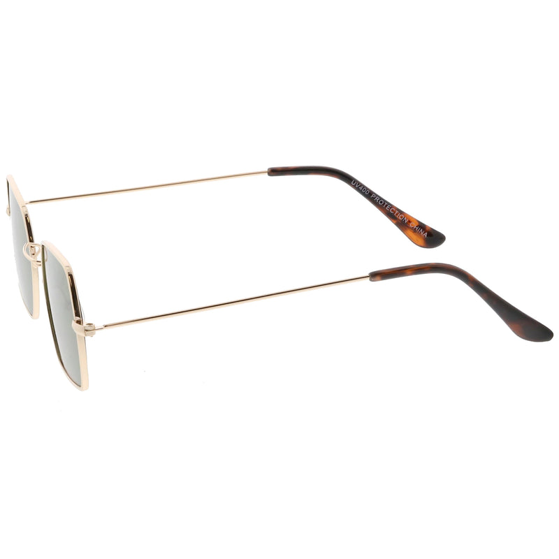 zeroUV Ultra Slim Metal Hexagon Geometric Sunglasses C633 Sunglasses