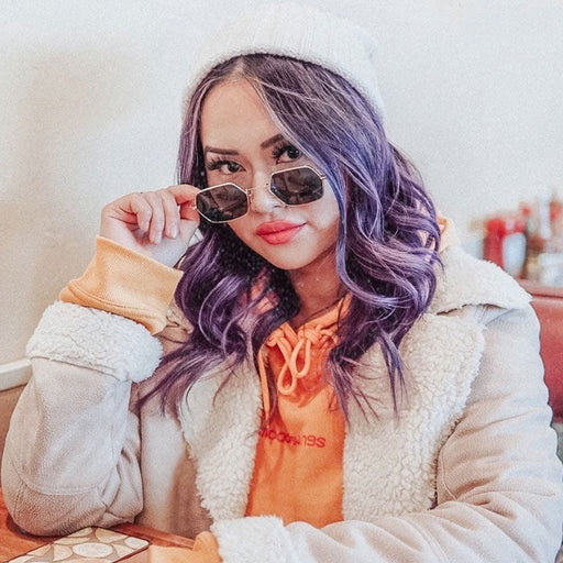 zeroUV Ultra Slim Metal Hexagon Geometric Sunglasses C633 Sunglasses