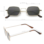zeroUV Ultra Slim Metal Hexagon Geometric Sunglasses C633 Sunglasses