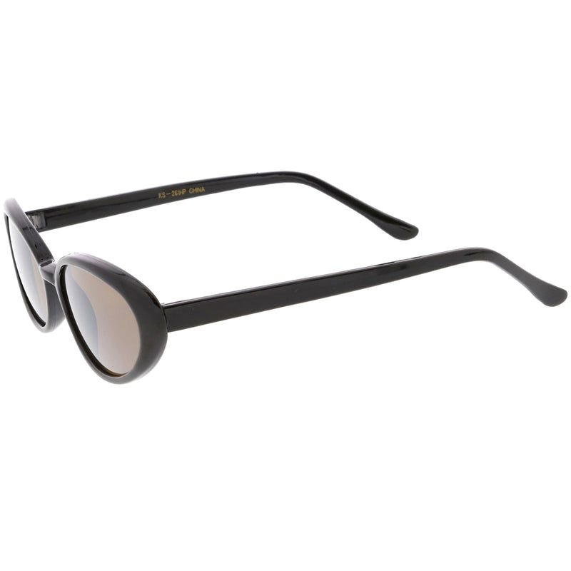zeroUV Women's Retro True Vintage Round Oval Mirrored Lens Sunglasses C654 Sunglasses