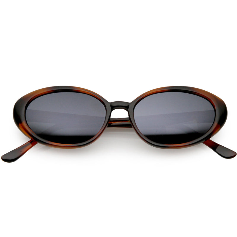 zeroUV Women's Retro True Vintage Round Oval Mirrored Lens Sunglasses C654 Sunglasses