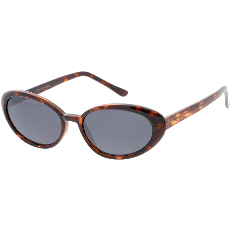 zeroUV Women's Retro True Vintage Round Oval Mirrored Lens Sunglasses C654 Sunglasses